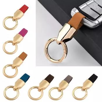 Модный кожаный брелок, металлический брелок, кольца, автомобильный брелок, держатель для сумки, подарочный шарм для женщин и мужчин, антипотерянный аксессуар с пряжкой горячий розовый