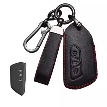 Модный кожаный чехол для автомобильного ключа, чехол-брелок для Volkswagen VW Golf 8 MK8 ID-4 ID-6 для Skoda Octavia A8 для Seat Leon FR MK4 Cupra For Volkswagen коричневый