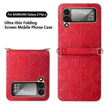 Модный кожаный чехол для Samsung Galaxy Z Flip 4 5g с ремешком-цепочкой через плечо, ультратонкий чехол для Galaxy Z Flip 3 For Galaxy Z Flip 4 зелёный