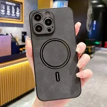 Модный кожаный магнитный чехол для телефона для iPhone 14 13 12 11 Pro Max X XR XS 14Plus, защита объектива, мягкая задняя крышка из ТПУ, бизнес For iPhone X