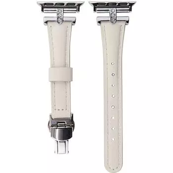 Модный кожаный ремешок для Apple Watch 9/8/7/6/5/4/3/2/se/38/40/41/42/44/45/49 мм, тонкий ремешок для часов, аксессуары для IWatch 38 40 41mm