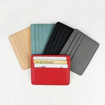 Модный кожаный ультратонкий держатель для карт, чехол для банковских кредитных карт, чехол-органайзер, тонкий деловой пакет для банковских карт серый