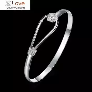 Модный красивый браслет с цветами из серебра 925 пробы для женщин, регулируемый классический роскошный дизайнерский ювелирный подарок на вечеринку