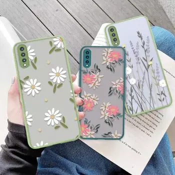Модный красивый цветок ПК + мягкий силиконовый чехол для телефона для Samsung Galaxy A20 A30 IPhone 7 8 11 12 Pro Max Huawei Y5P Y6P Xiaomi Redmi Note 8 9 Pro и т. д. Redmi Note 9 Pro Max