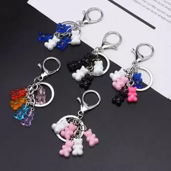 Модный красочный подарок для женщин многоцветный медведь брелок для ключей модные аксессуары ювелирные изделия A