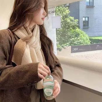 Модный красочный вязаный шарф с крестом и теплым дизайном для женщин зимой one size чёрный