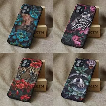 Модный креативный чехол из овчины с изображением тигра, животного, зебры для iPhone 13, 12, 11 Pro Mini XR X XS Max 8 Plus SE 2020 с изображением тропического растения iphone13 Pro Max