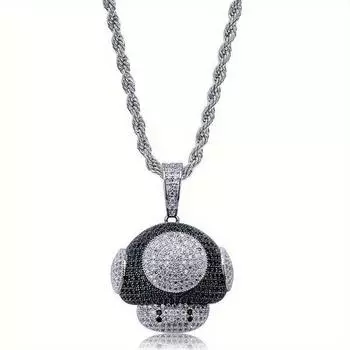 Модный креативный дизайн, милый кулон в виде ледяного гриба, ожерелье, аксессуары, мужские аксессуары на шею, подарок зелёный