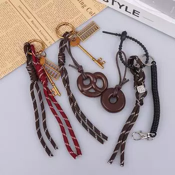 Модный креативный плетеный брелок для ключей из веревки, щелочная вода, маленький брелок в виде хлеба, автомобильный держатель для ключей, сумка, подвеска, украшение, аксессуары для ключей A2