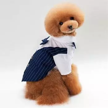 Модный креативный тонкий костюм для собак и кошек, рубашка, свадебный костюм для домашних животных, одежда S темно-синий