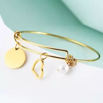 Модный круглый кулон из титановой стали, универсальный браслет, браслет Love