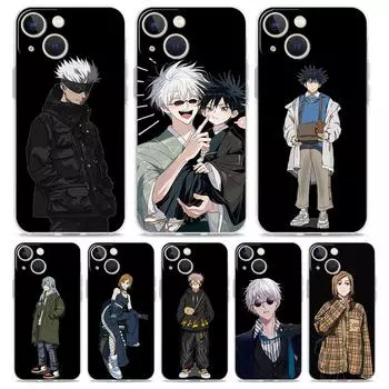 Модный крутой роскошный прозрачный мягкий чехол для телефона Jujutsu Kaisen для iPhone 14 13 12 11 Pro Max XS X XR SE 7 8 Plus противоударный чехол iPhone XS Max