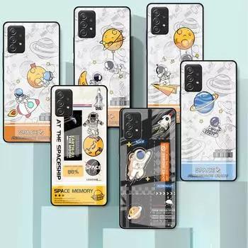 Модный крутой стеклянный чехол с астронавтом для Samsung Galaxy A52 A71 A50 A51 A70 A21s A31 A72 A10 A12 A30 A22 5G, чехол для телефона Samsung A53 5G
