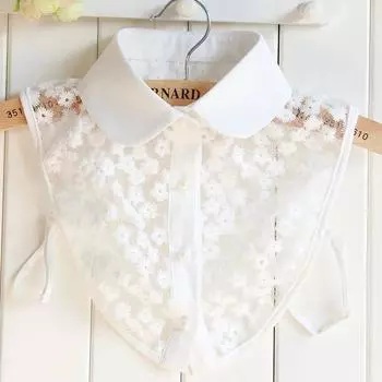 Модный кружевной цветочный вышитый воротник для женской рубашки, съемный воротник, лацкан, блузка, топ, женская одежда, свитер, ювелирные изделия