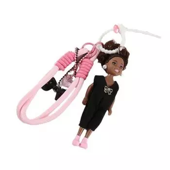 Модный кукольный брелок Аксессуар Стильные украшения для ключей Вязаный вручную кулон для сумки Пластиковая текстура для стильных женщин 4