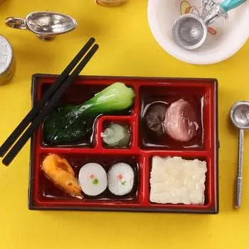 Модный кукольный домик Миниатюрный суши Бенто Чистый Легко ролевые игры Игрушка-ланч-бокс B