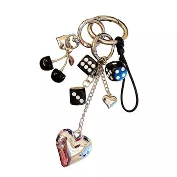 Модный кулон-брелок в виде игральной кости, красочный сплав, украшение для сумки, многофункциональный аксессуар из сплава для сумки для любителей моды T1