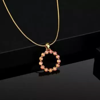 Модный кулон Candy с фантазийными оранжевыми кристаллами и камнями