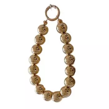 Модный кулон для телефона, круглый бисерный брелок для мобильного телефона, стильный и портативный брелок, элегантный аксессуар для сумки золотой