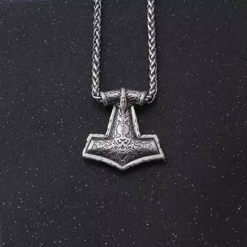 Модный кулон «Молот Тора» из нержавеющей стали в стиле викинга в подарок мужчинам Single Pendant