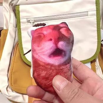 Модный кулон Oiiai Cat, плюшевый брелок Huh Cat, изысканный вокальный брелок для рюкзака с мемом о коте Style A-Pendant