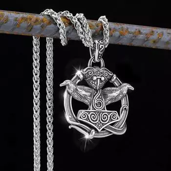 Модный кулон скандинавских викингов, кулон-хранитель диска Мюрниэля «Молот Тора» серебряный