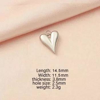 Модный кулон в виде персикового сердца из нержавеющей стали, ювелирный аксессуар