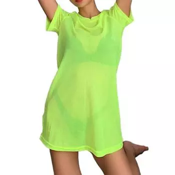 МОДНЫЙ купальник Cover Up мягкий легкий прозрачный отличный повседневный купальник-бикини для дома S зелёный