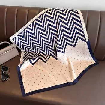 Модный квадратный шарф с принтом в горошек, шелковый платок, женский шейный платок, женские повязки для волос, бандана, повязка на голову, аксессуары 70x70cm