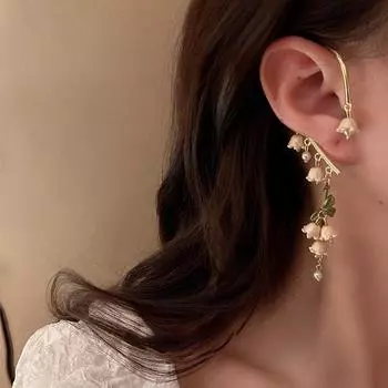 Модный ландыш жемчужно-зеленый ушной крючок для женщин заявление серьги подарок 1 Pair