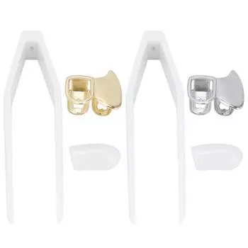 Модный латунный полый хип-хоп вставной зуб Хэллоуин фестиваль хип-хоп украшение зуба Silver