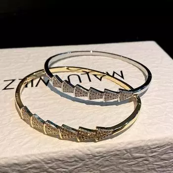 Модный легкий роскошный браслет с медной инкрустацией и бриллиантами, аксессуары, универсальный браслет в стиле ретро 17CM