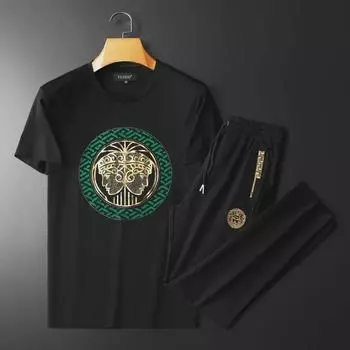 Модный легкий роскошный мужской летний комплект из футболки и шорт Mercene XL