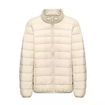 МОДНЫЙ легкий тонкий пуховик женский короткий зимний корейский вариант новый воротник-стойка большой размер легкий белый пуховик антисезонный модный S чёрный