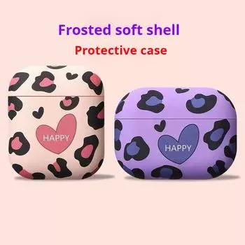 Модный леопардовый принт матовое яблоко наушники защитный чехол для AirPods 1 2 3 поколения Airpods Pro/Pro 2 Bluetooth наушники чехол AirPods 1/2 розовый