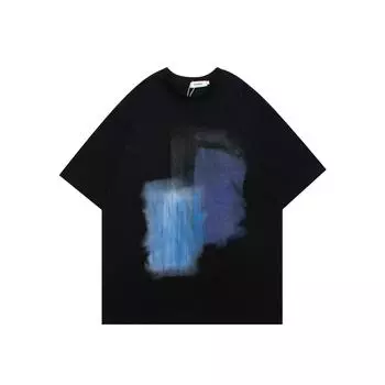 Модный летний новый нишевый дизайн с рассеянным туманом, американская ретро-пара High Street с короткими рукавами-туманами S кофейный