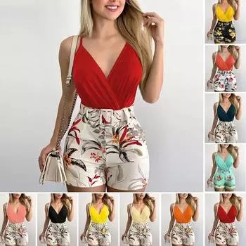 Модный летний женский пляжный костюм из двух частей, сексуальный облегающий короткий топ, шорты, повседневный комплект с подтяжками, бедра, комплект из 2 предметов 2 XS темно-зеленого