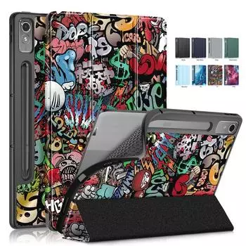 Модный магнитный кожаный чехол с краской для Lenovo Xiaoxin Pad Pro 12,7, чехол с автоматическим пробуждением/сном, силиконовый противоударный чехол из ТПУ Xiaoxin Pad Pro 12.7 темно-зеленого