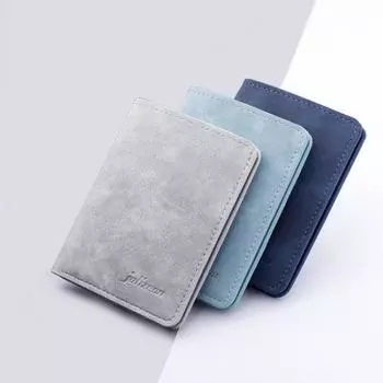 Модный маленький кошелек, сумки для денег, ID автобуса, держатель для кредитных карт, сумка для нескольких карт, складной кошелек унисекс, черный, серый кошелек для монет светло-синий