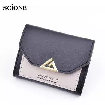 Модный маленький кошелек женский короткий абзац милый маленький свежий студенческий женский кошелек цветной кошелек фиолетовый