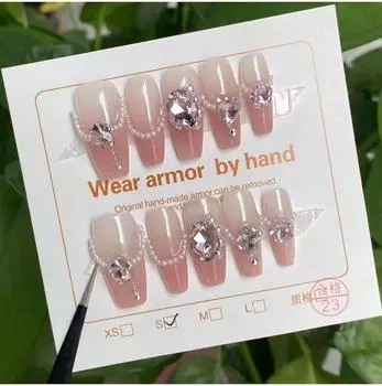 Модный маникюр Мужской Чисто ручной Постепенно меняющийся Стиль любви Горячий Женский XS