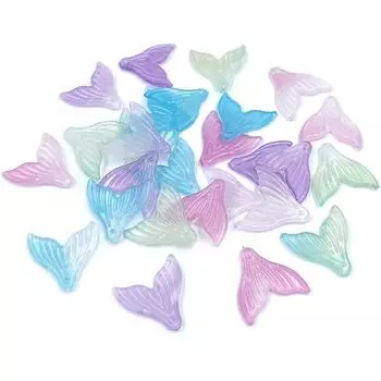 Модный материал для изготовления браслета и ожерелья, градиентные бусины «сделай сам», ручная работа, 20 шт., рыбий хвост, двойной цвет, ювелирный аксессуар Gradient разноцветный