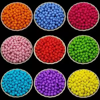 Модный материал ручной работы, оптовая продажа, DIY фурнитура, кулон, разноцветный, 200 шт., 6 мм, акриловые бусины, ожерелье, браслет, проставка, изготовление ювелирных изделий