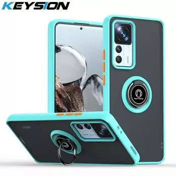 Модный матовый чехол KEYSION для Xiaomi 12T Pro 5G 11T Pro, прозрачный противоударный чехол-подставка с кольцом, задняя крышка для телефона Redmi K50 Ultra for Xiaomi 12T красный