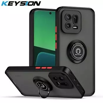 Модный матовый чехол KEYSION для Xiaomi 13 Pro 5G, прозрачный силиконовый + подставка для кольца из поликарбоната, противоударный чехол для телефона Xiaomi Mi 13 Pro