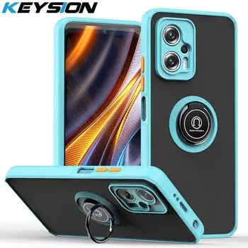 Модный матовый чехол KEYSION для Xiaomi POCO X4 GT X4 Pro 5G X3 NFC, прозрачный противоударный чехол для телефона с кольцом для Redmi Note11T Pro + for POCO X4 GT красный