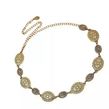 Модный металлический пояс на талию, элегантный этнический стиль, цепочка на живот, модный аксессуар для музыкальных фестивалей и повседневных нарядов золотой