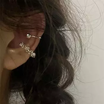 Модный металлический темперамент, серьги без пирсинга, небольшой набор из двух частей зажимов для ушей, серьги для холодного ветра для женщин серебряный