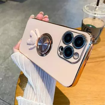 Модный милый 3d чехол с астронавтом для Iphone 14 13 12 11 Pro Max 8 7 Plus X Xr Xs Max с кольцом-держателем и подставкой, мягкий чехол-бампер For iPhone X or XS