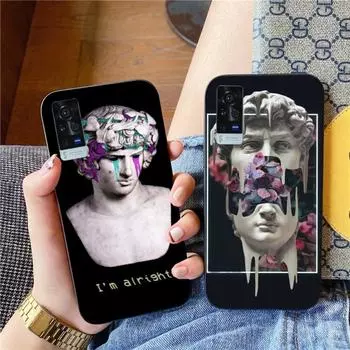 Модный милый чехол для телефона David Art для VIVO Y95 Y93 Y31 Y20 V19 V17 V15 Pro X60 NEX, мягкий черный чехол для телефона VIVO Y95